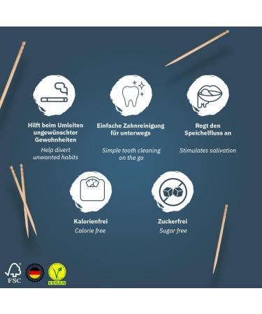 Miracle Toothpick - 100 Individually Packaged Flavored Toothpicks | 8 Refreshing Varieties | Plastic-Free | Fresh Breath | Sugar-Free Blueberry - Ideal for Smoking Cessation - Buy Online on GoSupps.com