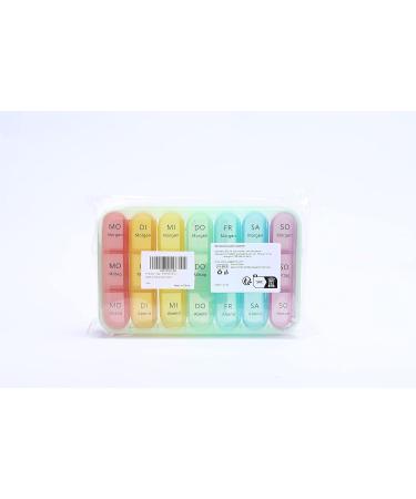 Buy German 7-Day Pillbox with 21 Compartments - Green Medication Organizer for Weekly Dosing - Buy Online on GoSupps.com