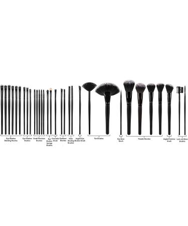 32-Piece Professional Makeup Brush Set - Advanced Synthetic Brushes for Foundation Blush & Eye Shadow - Travel Bag Included - Black - Buy Online on GoSupps.com