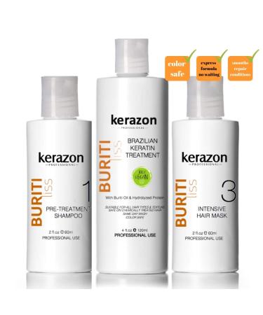 Clarifying Shampoo with Brazilian Keratin Treatment and Intensive Hair Mask KIT Tratamiento de Keratina Alisado 120ml