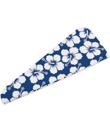 Buy Blue Hibiscus Microfiber Hair Towel Wrap - Super Absorbent 10x26 Inch Hair Turban for Women - Buy Online on GoSupps.com