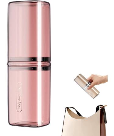 Qurygin Travel Toothbrush Mug Case | Toothbrush Organizer & Mouthwash Cup - Pink Toilet Storage for On-the-Go Excursions & School - Buy Online on GoSupps.com