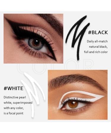 KARNAR 2 Pcs Black + White Mechanical Eyeliner Pencil Set | Waterproof Eye Brightener for Color Stay Makeup | Built-in Sharpener, Ultra-Fine Tip - Buy Online on GoSupps.com