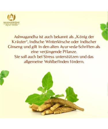 Maharishi Ayurveda Ashwagandha - Organic Indian Sleep Berry 60 Tablets - Vegan Lab Tested Quality - Buy Online on GoSupps.com