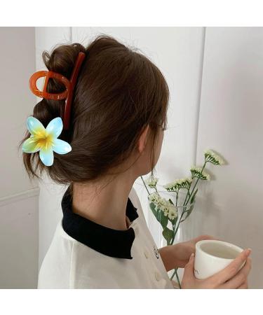 8 Pcs Colorful Plumeria Hawaiian Flower Hair Claw Clips for Women - Strong Hold Nonslip Jaw Clips for Long, Thin, Thick, Curly Hair - Luau, Beach Wedding, Birthday Party Supplies - Buy Online on GoSupps.com