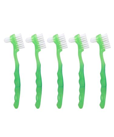 Denture Brush Set Professional Travel Portable for Elderly Denture Cleaning False Teeth (Green)