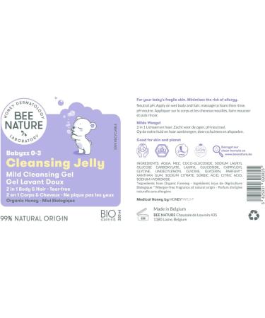Bee Nature - Baby Moisturizing Shower Gel - 2 in 1 Hair Body - Tearless - 99% Natural - 200ml - Buy Online on GoSupps.com