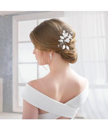 Kiiwah 4-Piece Wedding Hair Accessories - Pearl Flower Hairpins & Strass Bridal Jewelry for Brides and Communion Girls (Silver) - Buy Online on GoSupps.com