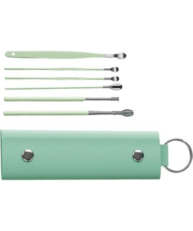 Fovolat Earwax Removal Tools | Ear Removal Tool Ear Wax Curette | Stainless Steel Ear Cleaning Tool Set with Storage Box for Adults Men and Women Light Green - Buy Online on GoSupps.com
