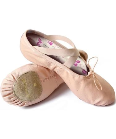 Buy S.Lemon Pink Leather Ballet Shoes for Girls & Women - Shared Sole Microfiber Dance Shoes (EU 28) | International Shipping Available - Buy Online on GoSupps.com