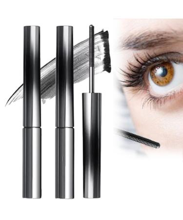 Premnova Mascara Premnova Iron Lash Mascara Iron Wand Mascara Premnova Curling Mascara 3D Curling Eyelash Iron Mascara Natural Thickening Waterproof and Sweatproof Mascara (Black-2Pcs)