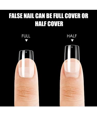 500PC Short Square Nail Tips Set - Full Cover Clear Acrylic Fingernails for Gel Nails - 12 Sizes for Nail Studios & DIY Nail Art - International Shipping Available - Buy Online on GoSupps.com