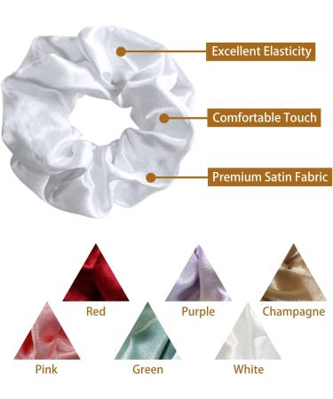 TRUEIN Silk Scrunchies for Women Girls Soft Satin Hair Scrunchies Big Elastic Scrunchy Hair Bands and Large Hair Ties Ropes Traceless Scrunchies Set for Thick Thin Hair Bobbles - Buy Online on GoSupps.com