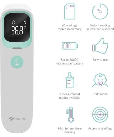 Truelife Care Q9 Digital Ear Thermometer | 3 Modes Accurate & Contactless | Infrared Thermometer for Baby Children & Adults - Quick Measurement - Buy Online on GoSupps.com