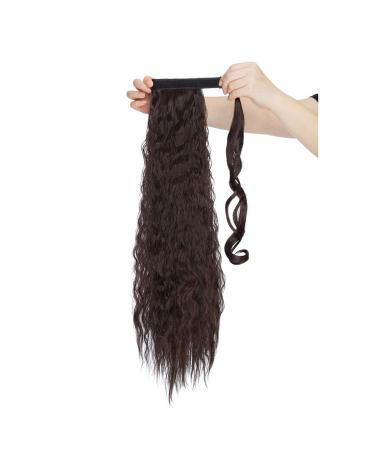 Clip In Ponytail Extensions | 66cm Wavy Dark Brown Hair | Realistic Magic Wrap for Women - Buy Online on GoSupps.com