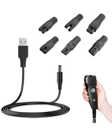 Chargeur Universel de Rasoir 5V Chargeur Tondeuse avec 6 Connecteurs Adaptateurs C ble USB vers DC Compatible avec Toutes les Grandes Marques de Rasoirs Tondeuses et Aspirateurs de Piscine
