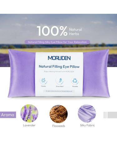 Lavender Eye Pillow for Relaxation and Meditation - Microwavable Weighted Aromatherapy Compress in Light Purple - Buy Online on GoSupps.com
