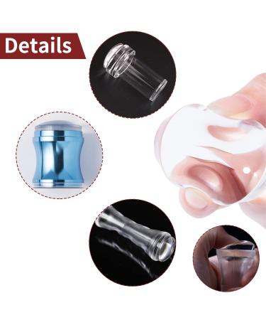 Shop Luvadeyo 3-Piece Nail Art Stamper Set - Double-End Silicone Jelly Nail Stamping Tools for DIY Manicure - Transparent & Blue - Buy Online on GoSupps.com