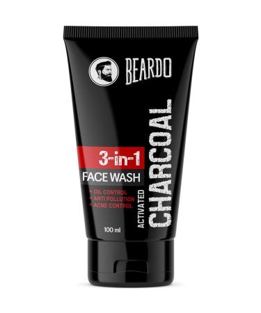 Beardo Activated Charcoal Acne & Oil Control Face Wash l 100ml/3.4Fl Oz l Pollution Control Deep Cleansing Charcoal Face Wash for Men