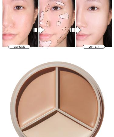THE SAEM Cover Perfection Triple Pot Concealer - Contour Beige - Buy Online on GoSupps.com