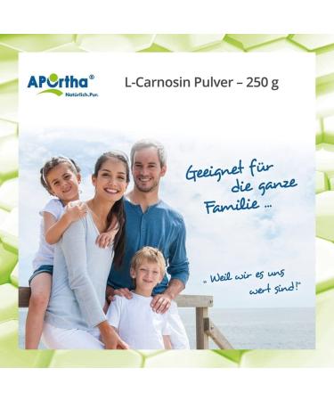 Aportha L-Carnosine Powder 250g - 100% Pure Vegan Supplement | 500 mg Daily Dose Gluten-Free & Allergen-Free 500 Days Supply - Buy Online on GoSupps.com