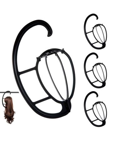 Dreamlover Hanging Wig Stand, Wig Head for Wigs, 4 Sets Black