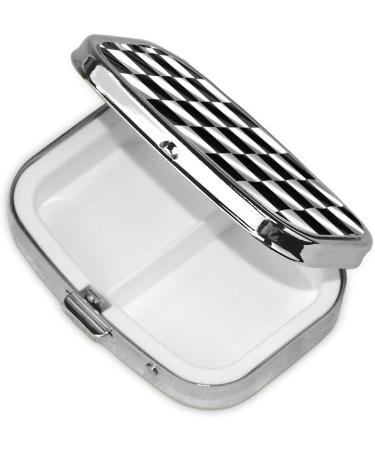 Black White Checkered Flag Pill Case Travel-Friendly 2 Compartment Organizer for Pills Cute Small Pill Box for Purses & Gifts - Buy Online on GoSupps.com