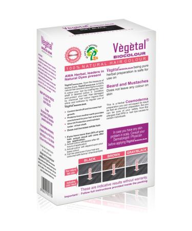 Vegetal Bio Colour - Natural Black Beard Hair Dye for Men | Ammonia-Free PPD-Free 100% Organic Herbal Formula | Complete Kit | 25g - Buy Online on GoSupps.com