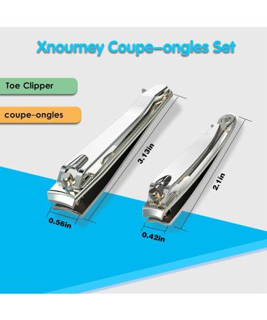 Nail Clipper Set - Premium Stainless Steel Fingernail and Toenail Cutters with Nail File - Sharp and Effortless Clippers for Men & Women - Silver - Buy Online on GoSupps.com