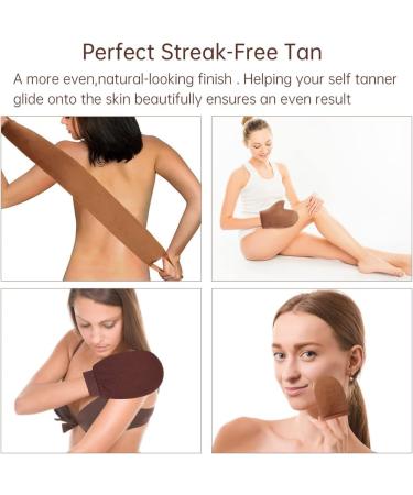 Self Tanning Mitt Applicator Kit - 4 Piece Set with Glove Exfoliating Mitt Mini Face Applicator & Back Lotion Applicator - Perfect for a Flawless Tan - Buy Online on GoSupps.com