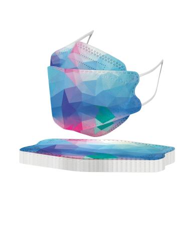 WEXCV 10 piece gradation printed 3D design children mouth protection mask 4 layer protection mask for girls boys fish-shape mouth nose protection starry sky motif dustproof mouth-nose cover l 10pc-6