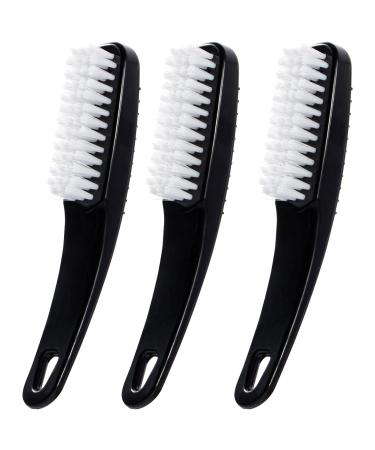 3 Packs Handle Grip Fingernail Brush Ooloveminso Hand Nail Cleaning Brushes for Toes and Nails Cleaner Soft Stiff Bristles Scrubber Tools for Men and Women Black