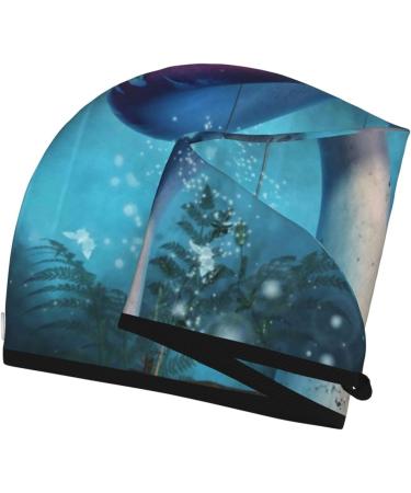 Microfiber Hair Drying Cap - Fantasy Mushrooms Towel Wrap for Quick Drying Curly Long & Thick Hair | Soft & Absorbent - Buy Online on GoSupps.com