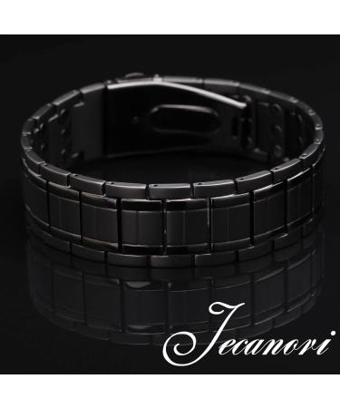Jecanori 3X Ultra Strength Titanium Magnetic Bracelet for Men | 57 Magnets (3500 Gauss) | Adjustable Wristband | Free Removal Tool & Gift Box | Titanium-Gray - Buy Online on GoSupps.com