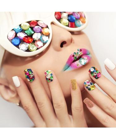 8 Boxes Nail Art Strass | Mixed Size Pearls & Glitter Stones | 3D Decoration with Wax Pen & Tweezers | DIY Jewelry & Nail Art Supplies - Buy Online on GoSupps.com