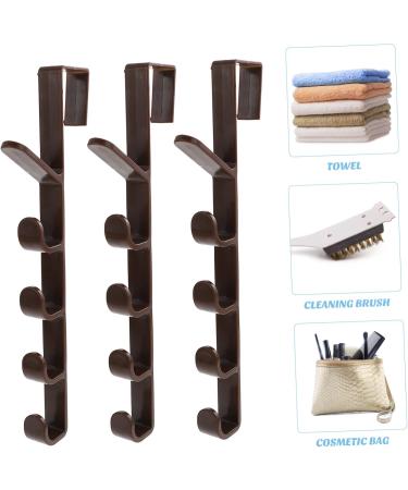 Parliky 3pcs Door Coat Hook Hat Hooks Coat Hangers Sundries Hanger Bag Door Back Hook Hanger Door Hook Towel 28.5X3.8X2CM Brown - Buy Online on GoSupps.com