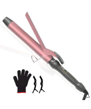 Thirtek 1 1/2-Inch Long Barrel Curling Iron with Ceramic Tourmaline Barrel 15 Temp Settings Instant Heat up to 450 F Auto Shut-Off Dual Voltage for All Hair Types 1 1/2 Inch Rose Gold