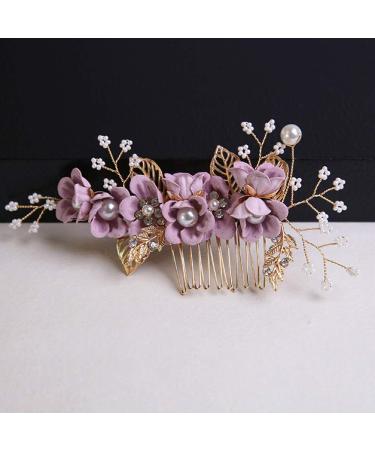 Stunning Purple Rhinestone Wedding Hair Comb - Crystal Bridal Headpiece & Accessories - Buy Online on GoSupps.com