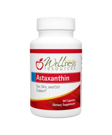 Wellness Resources Astaxanthin 6 mg | Wholefood Microalgae Haematococcus Pluvialis | High Potency Whole Algae Astapure | Astaxanthin Nutritional Supplement | 90 Capsules