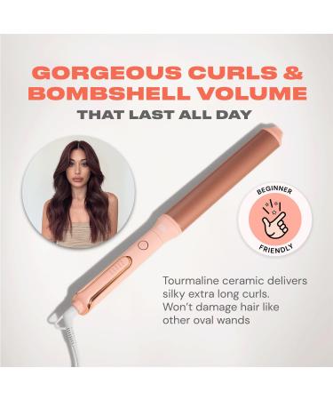 INH Extra Long Oval Barrel Curling Iron - Tourmaline Ceramic Ionic Technology for Luxurious Curls | Frizz-Free Z-Formation Wand - Buy Online on GoSupps.com