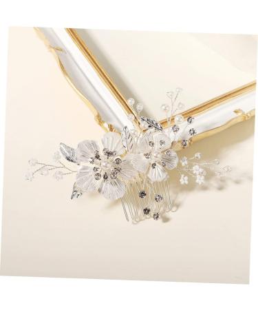 ifundom wedding hair comb clip Bride Flower Hair Comb Flower Hair Clip Bride Wedding Headdress Bride Headdress Bridal Headpieces pearl headpiece bridesmaid Rhinestone flowers accessories - Buy Online on GoSupps.com