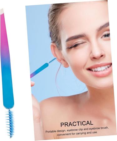 FOMIYES Stainless Steel Eyebrow Tools Travel Eyebrow Clamp Eyebrow for Women Beauty Tool Eyebrow Tweezer with Brush Eyebrow with Brush Eyebrow Clip Miss 2 in 1 12.00X1.00X0.80CM Colorful - Buy Online on GoSupps.com