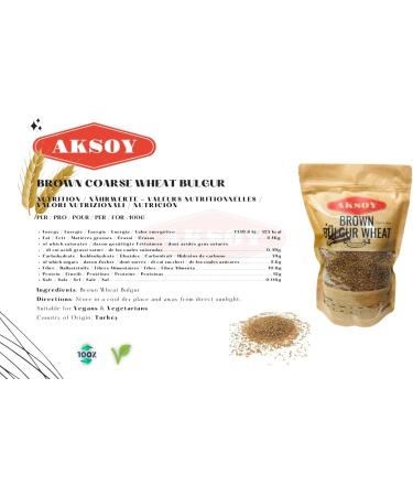 Aksoy Brown Bulgur Wheat 5KG - Premium Quality, 100% Whole Grain Bulgur - 5.0 Kilograms - Buy Online on GoSupps.com