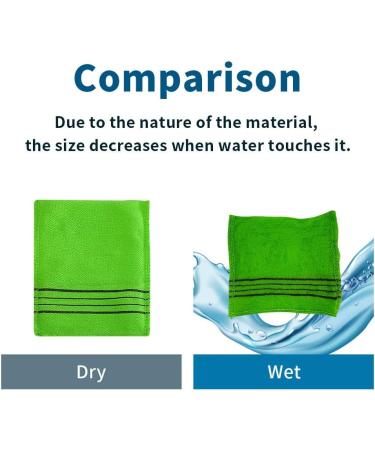 Korean Exfoliating Bath Washcloth Green 5pcs | Shower Glove for Removing Dead Skin Cells | Reusable Asian Body Care Item - Buy Online on GoSupps.com