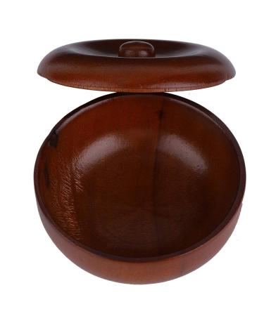 Zjchao shaving soap and cream bowl made of rubber wood for men foaming shaving shell with lid for convenient organizing storing and foaming cream
