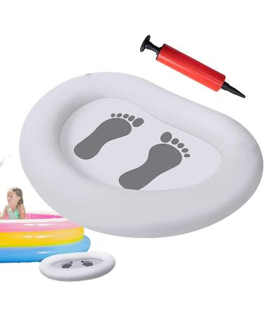 Pool Foot Bath - Portable Pool Foot Wash Basin Tub - White Swimming Pool Inflatable Basin Foldable Foot Soaking Bath Tub with Pump for Pool Entry Ladder - Buy Online on GoSupps.com
