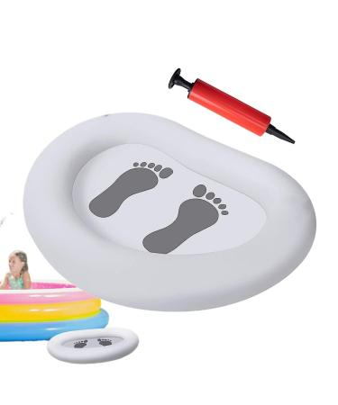 Inflatable Foot Bath for Pool - Portable Inflatable Feet Bath Basin - White Inflatable Pool Basin Tub with Pump Portable Swimming Pool Footbath for Pool and Beach