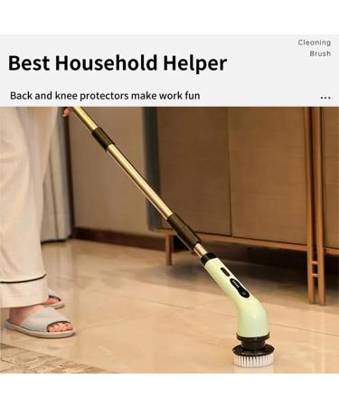 Electric Spinning Scrubber Power Shower Scrubber 2000mAh Waterproof Shower Scrubber with Long Adjustable Handle & Triple Brush Heads Electric Cleaning Brush for Tub Tile Floor Sink and Window Multifunctional Cleaning Brush (With 3 Green Heads) - Buy Online on GoSupps.com