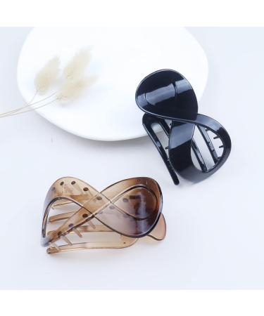 Kavya Large Hair Clips Women 2 Piece Non Slip Matte Black Claw Clips for Thick & Fine Hair - Multi-colored Hair Accessories - Buy Online on GoSupps.com