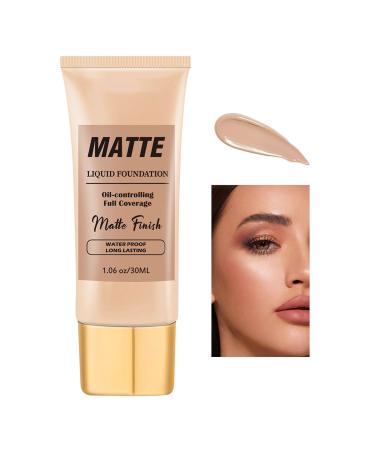 BB Cream Foundation Liquid Full Coverage Foundation Waterproof Long Lasting Even Skin Tone Makeup Anti-Redness Lightweight Smoothing Foundation Hide Pores and Acne Marks(Warm)
